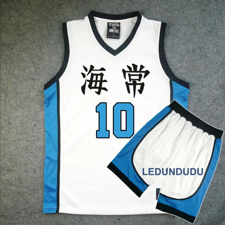 Japan Anime Basuke Cosplay Kaijo School Uniforms Kise Ryota Men Basketball Jersey Sportswear T-shirt Shorts Set