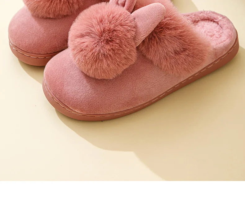 Evshine Winter Plush House Slippers For Women Cute Cartoon Indoor Fuzzy Slides Fur Lined Cotton Shoes Cozy Bedroom Furry Slipper