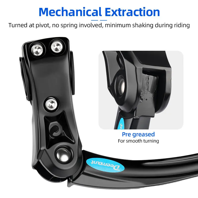 Deemount Lightweight Bike Side Stay for 24-29in/700C MTB Road Cycling Sturdy Alloy Kickstand with Non-Slip Wide Foot Design