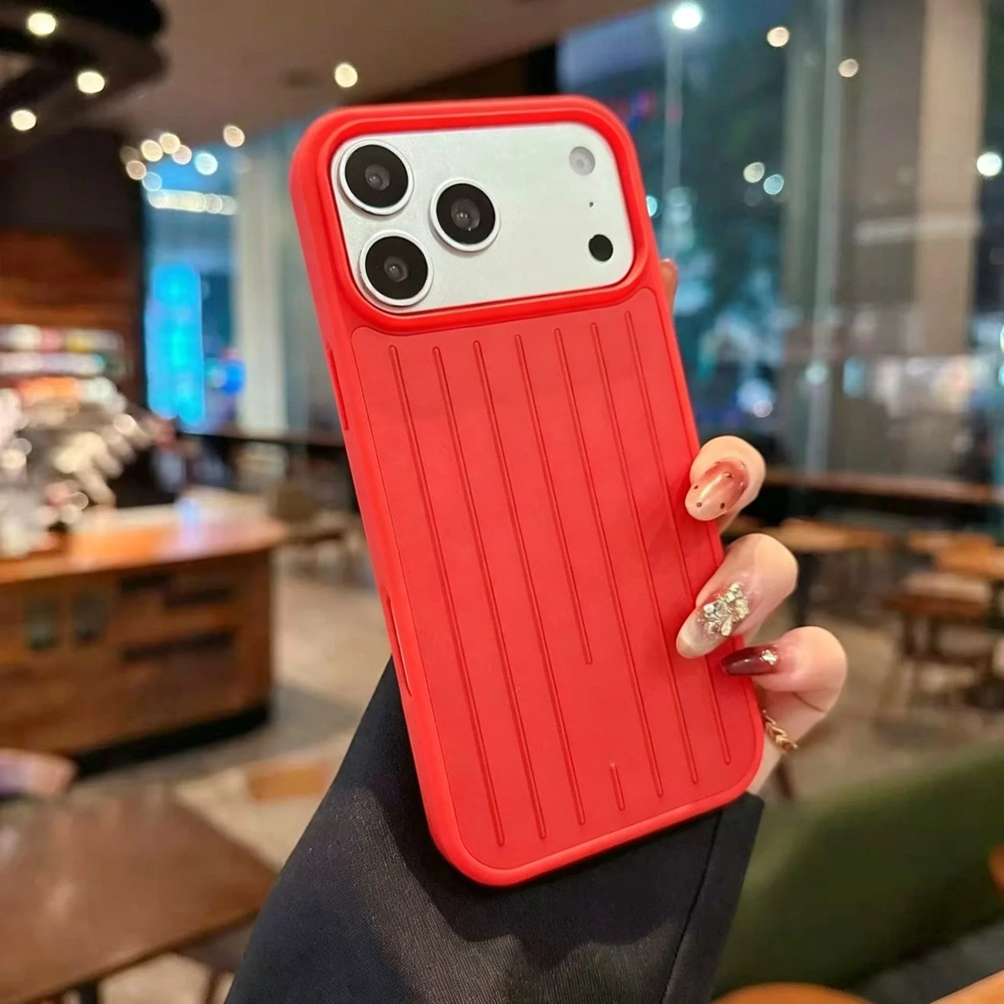 Ultra Luxury 3D striped pattern alloy back phone case for iPhone 17 16 15 14 Pro Max 13 panel with logo, comes with gift box