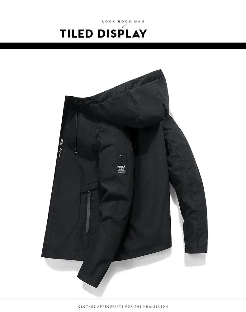 New men's printed outdoor sports jackets for the autumn and winter of 2026. Men's windproof fashionable casual jackets. Men's ja
