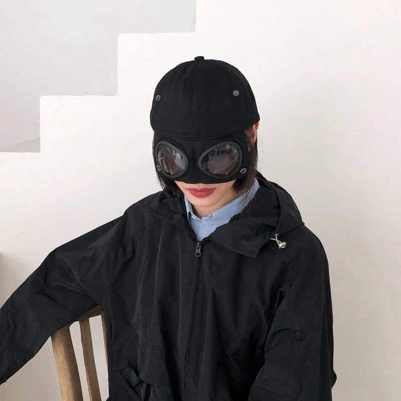 Hip Hop Aviator Hat With Sunglasses For Men Women Fashion Glasses Bonnet Summer Outdoor Sun Visors Fashion Punk Baseball Cap