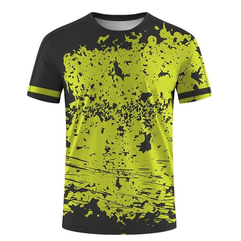 Simple Geometric Patterns Fitness T Shirts For Men Summer Casual Short Sleeve 3D Printed T-shirts Loose Quick Dry Gym Tees Tops