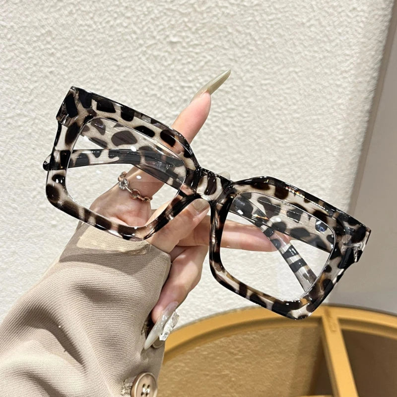 New Square Large Frame Eyeglasses Fashion Street Decorative Glasses Computer Spectacles For Women Men