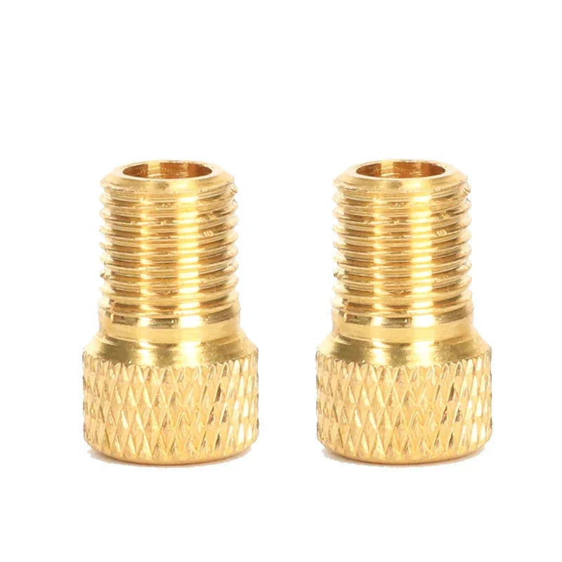 Bicycle Presta To Schrader Adapter Bike Tire Valve Adapter Copper Golden Bicycle Pump Tire Valve Connectors F/V To A/V Converter