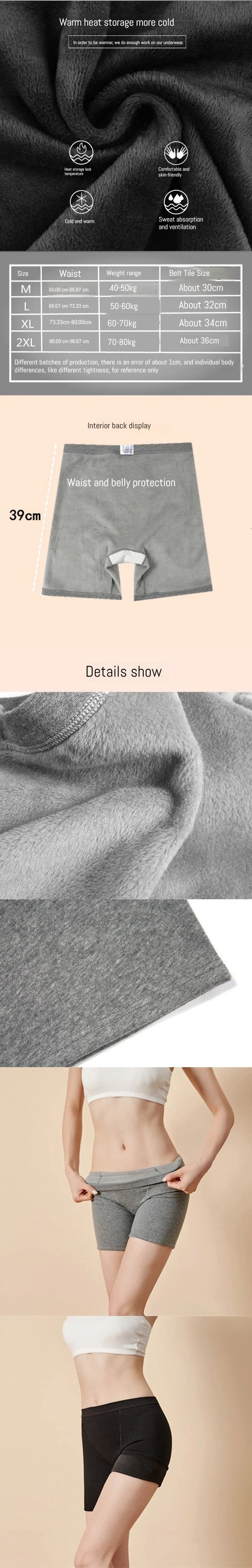 Women's Thickened Fleece Shorts Thermal Underwear Winter Velvet Anti-light Warm Hot Boxers Underpants Safety Short Pants Female