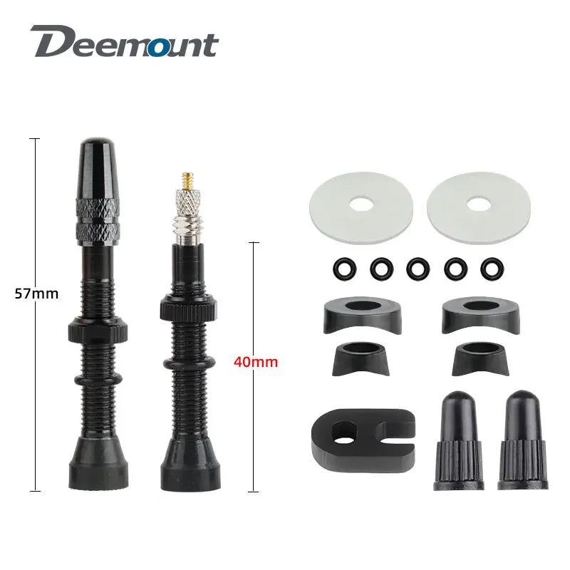 Deemount 2pcs 40/60/80mm Bike Presta/FV Valve Stem for Tubeless Tire MTB Road Bike Bicycle No Tube Rim Parts