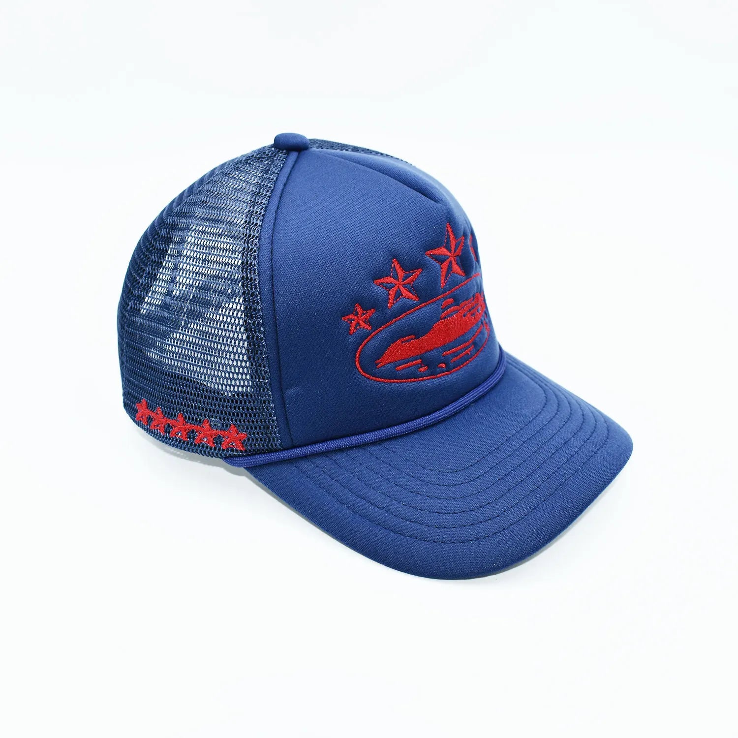 2026 Summer New Fashion 5 Stars Island Embroidery Baseball Cap for Men and Women Breathable Mesh Cap Adjustable
