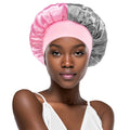 Women Wide Edge Satin Bonnet Sleeping Hat Double Colors Round Shower Caps Unisex Cap Apparel Accessories