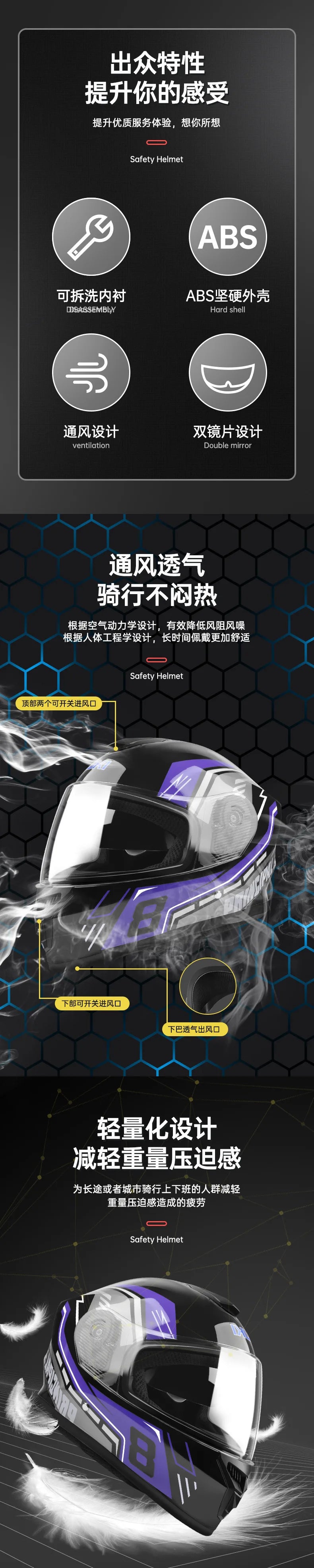 Universal Motorcycle Helmets Full-Face Helmets for Men and Women Electric Scooter Safety Helmets Casco De Moto