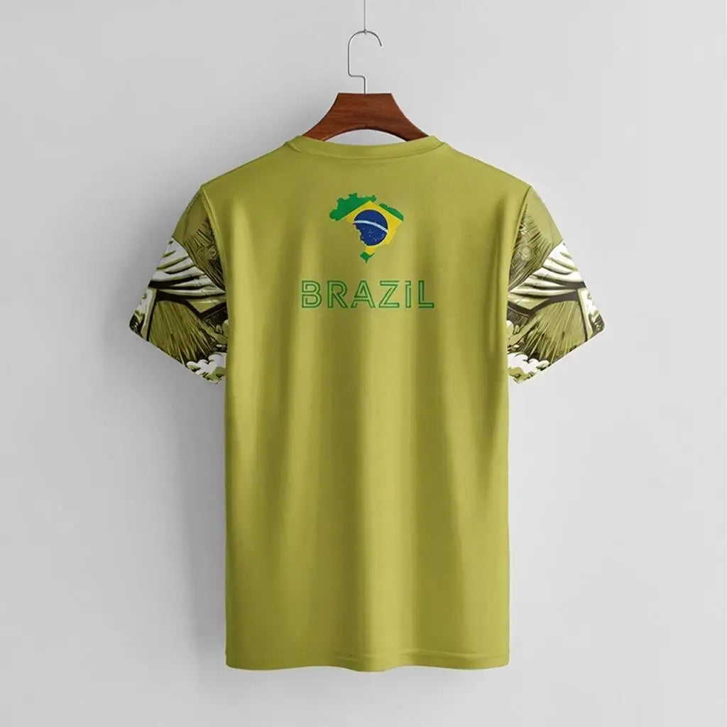 Brazil Jesus Print Soccer Jersey 2026 Summer New Football Training Top Adult And Children's Outdoor Breathable Quick-Drying Tee