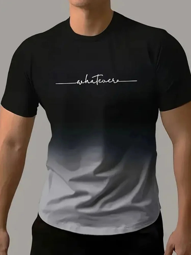 Simple Printed Men's Clothing Fashion Oversized Men's T-Shirt Summer Outdoor Breathable Men Top New Round Neck Men Short Sleeve