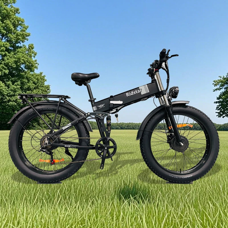 Ridstar 48V 23Ah Folding Fat Tire E-MTB | 2000W Dual Hub Motor Electric Mountain Bike [EU Stock]