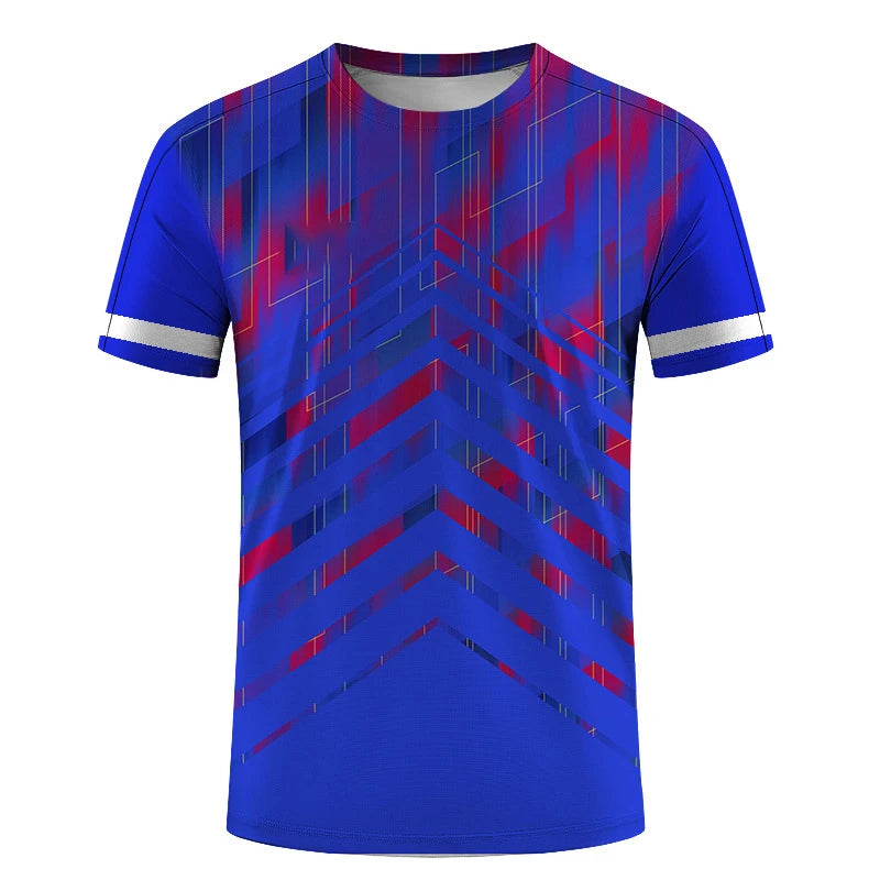 Simple Geometric Patterns Fitness T Shirts For Men Summer Casual Short Sleeve 3D Printed T-shirts Loose Quick Dry Gym Tees Tops