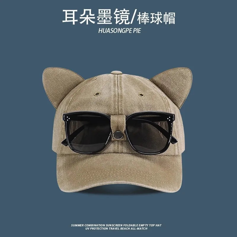 Aviator Hat Korean Adult/Child Version Personality Glasses Cap Sunglasses Sunshade Spring Summer Versatile Tide Baseball Cap