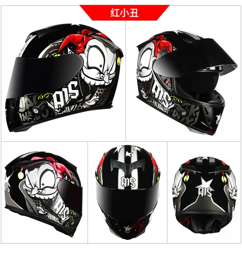 AIS helmet men and women electric motorcycle hard hat full helmet four-season summer knight head