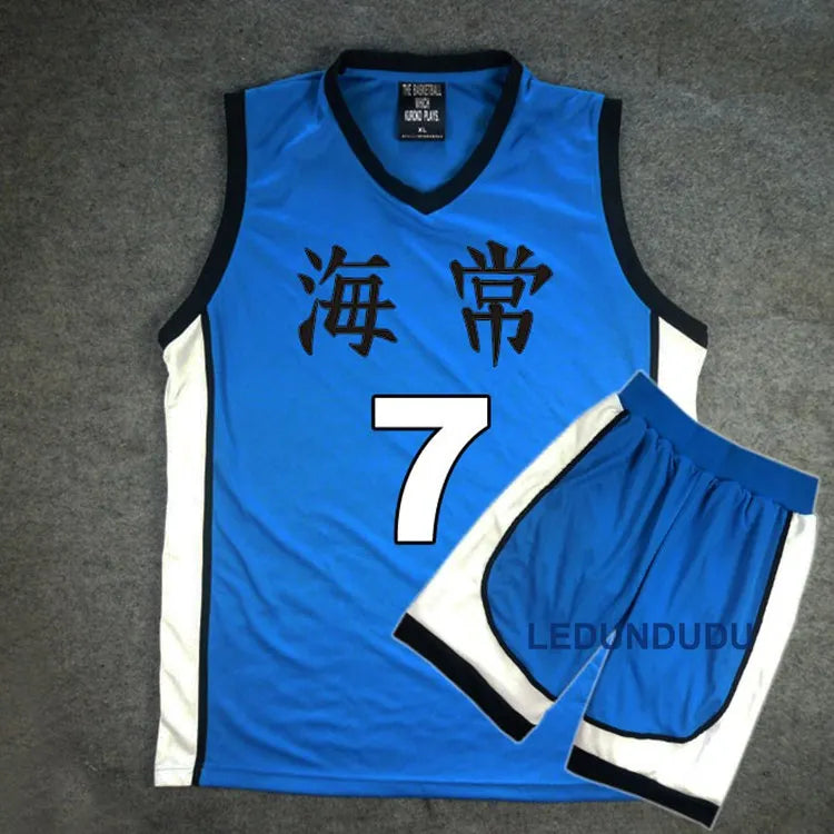 Japan Anime Basuke Cosplay Kaijo School Uniforms Kise Ryota Men Basketball Jersey Sportswear T-shirt Shorts Set