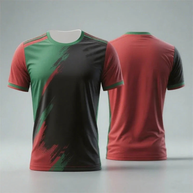 Fashionable and simple sports T-shirt, featuring a contrasting color design. It is a suitable casual T-shirt for summer fitness