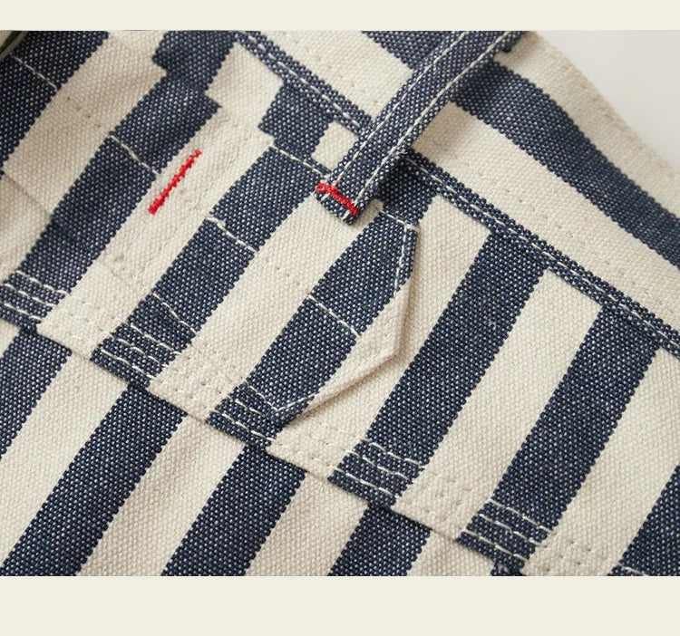 14oz Dense Thicken Heavyweight Striped Pants for Men Good Quality Winter Fall America Style Loose Casual Vintage Worker Trouser