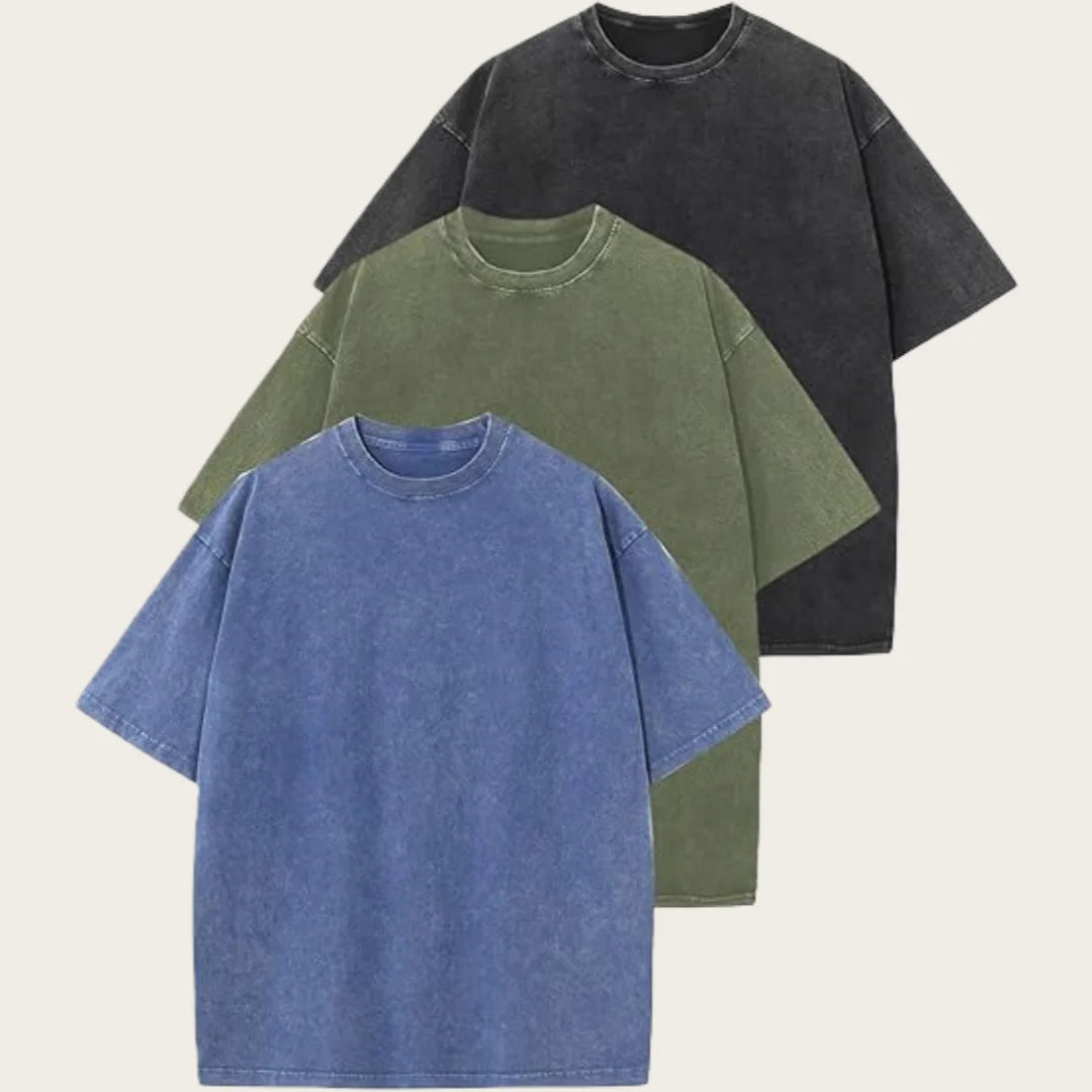 Three-Piece Women Oversized T Shirts Acid Washed Cotton Tees Vintage Baggy Loose Fit Streetwear Workout Tops Summer Casual Wear