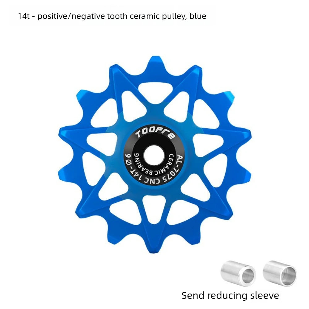 TOOPRE 10T/12T/14T/16T Bicycle Rear Derailleur Ceramic Jockey Wheel Pulley Wheel for Mountain Road Bike Lightweight Low Friction