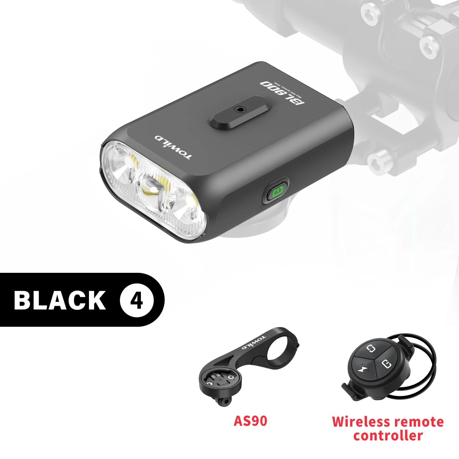 TOWILD BL900 Dual Mounted Bicycle Lights With Focus/Flood Beam 1100LM Rechargeable Bike Light Daytime Safety Night illumination