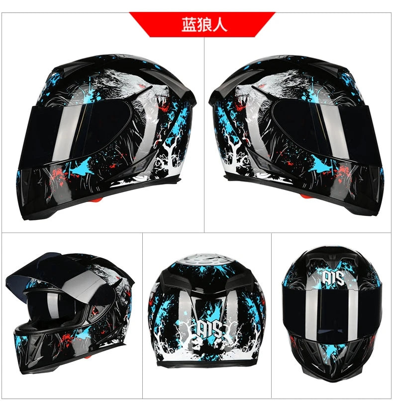 AIS helmet men and women electric motorcycle hard hat full helmet four-season summer knight head