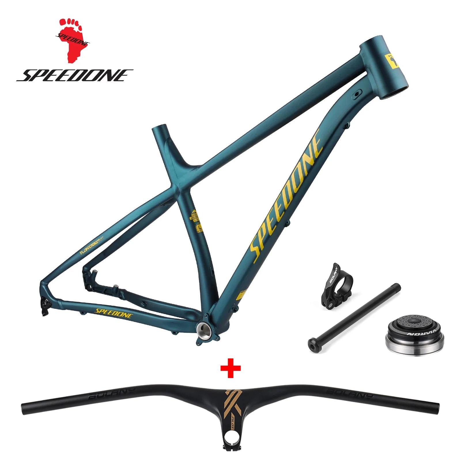 SPEEDONE 29'' Racetrack Bike Frame Ultralight Aluminum Alloy Mountain Bike Hardtail Frame Internal Routing 148x12mm Thru Axle
