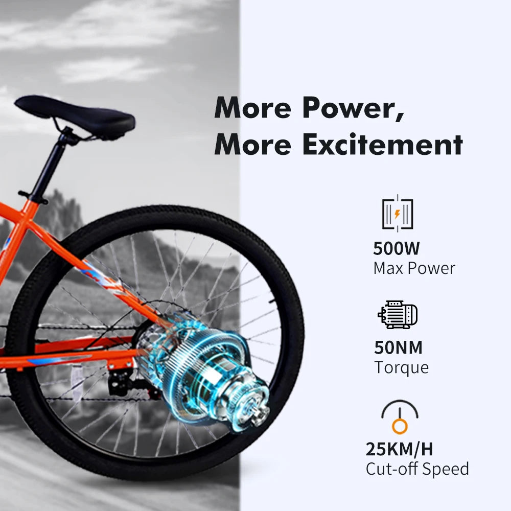 PVY M29 Electric Bike 500W Family E-Bike 29 Inch Electric Moped for Adult E Bike 32 Km/h 48V17.5Ah Folding Electric Bicycle