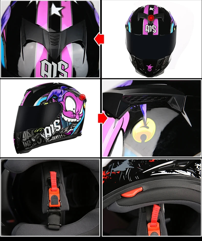 AIS helmet men and women electric motorcycle hard hat full helmet four-season summer knight head