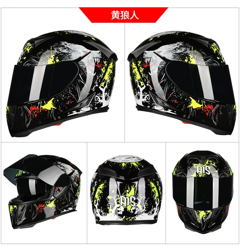 AIS helmet men and women electric motorcycle hard hat full helmet four-season summer knight head
