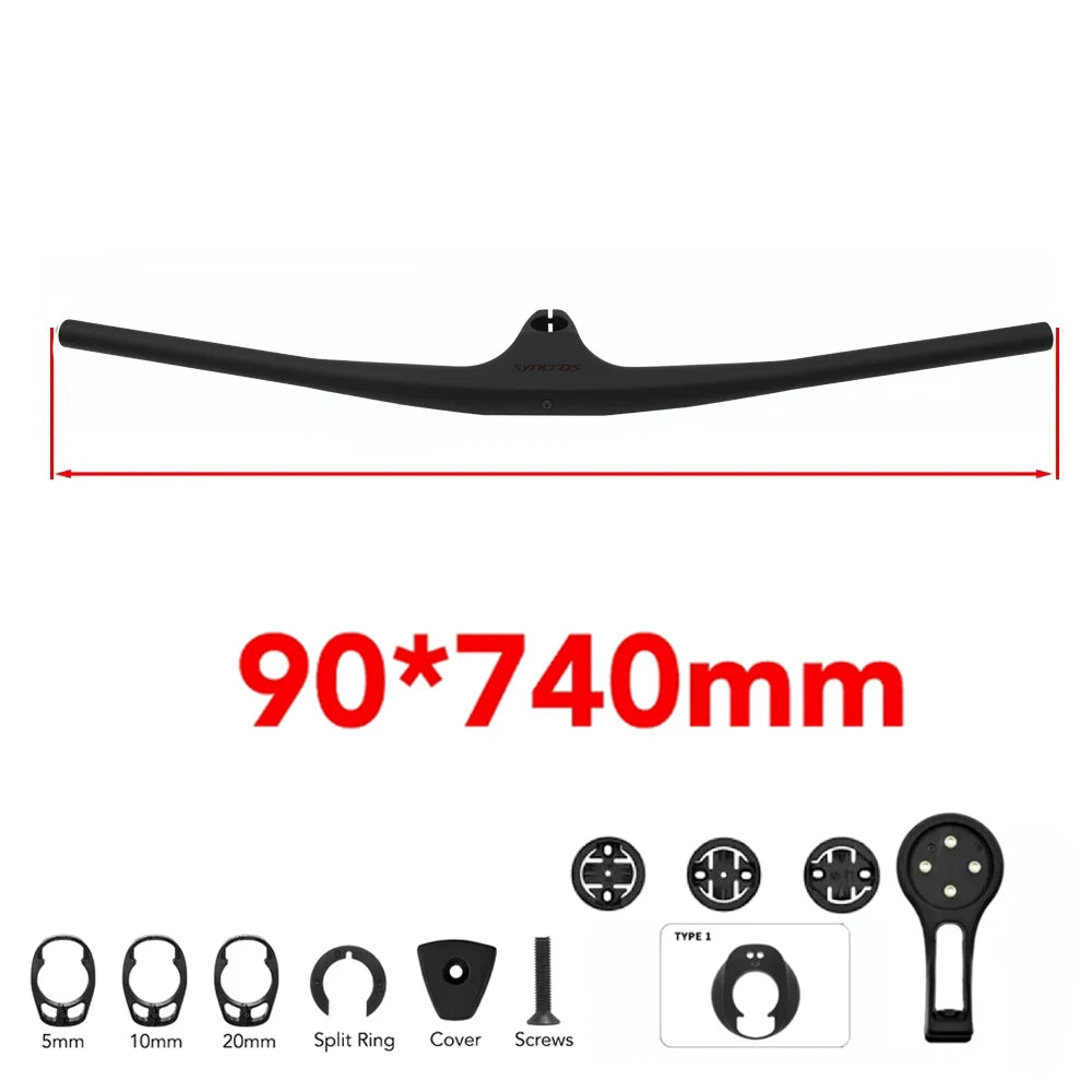 SYNCRO Full Carbon Fibre Integrated Cockpit  Internal Cable -17° 50mm-90mm MTB Carbon Handlebar For MTB XC 4 color Logo