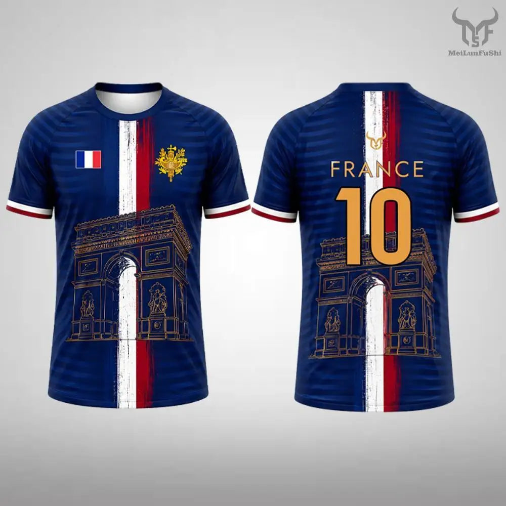 New France Flag Printed T-shirt Men Breathable And Quick-drying Soccer Jersey Unisex Casual Sports Training Short-sleeved Top