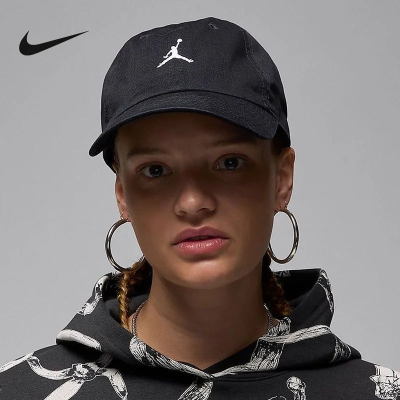 Jordan Brand Logo Design Cotton Baseball Cap Unisex Couple Style Black Hq1963-010