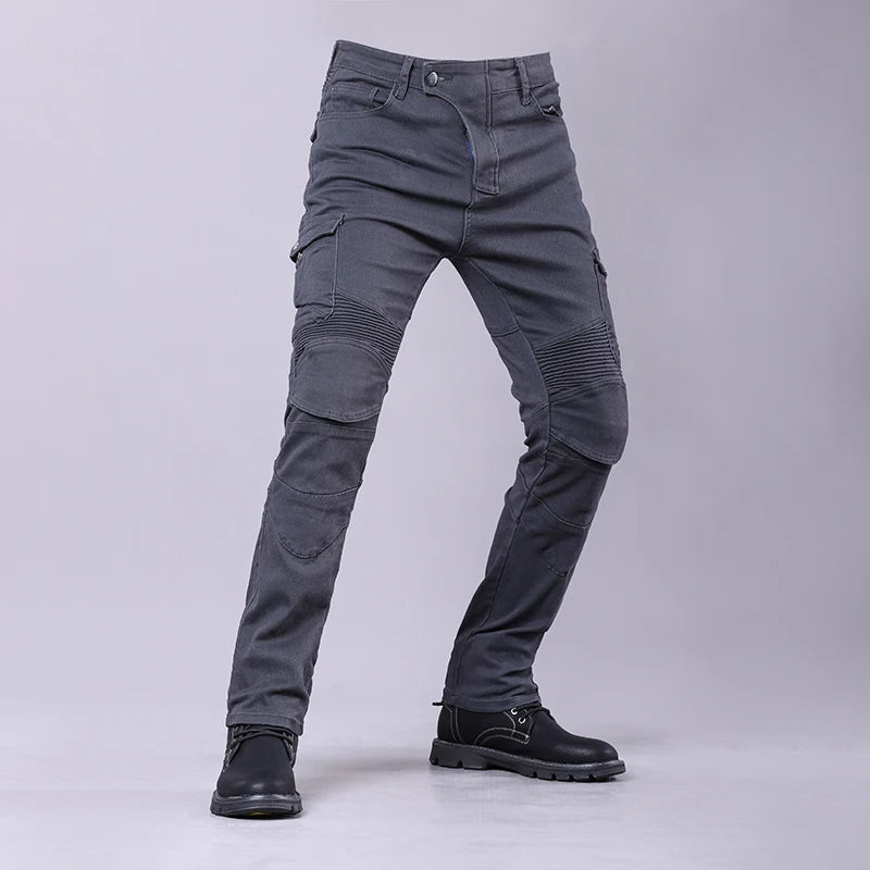 New Motorcycle Riding Pants Outdoor Men Women Leisure Elastic Moto Jeans Motorbike Trousers With Knee Hip Pads Protective Gear