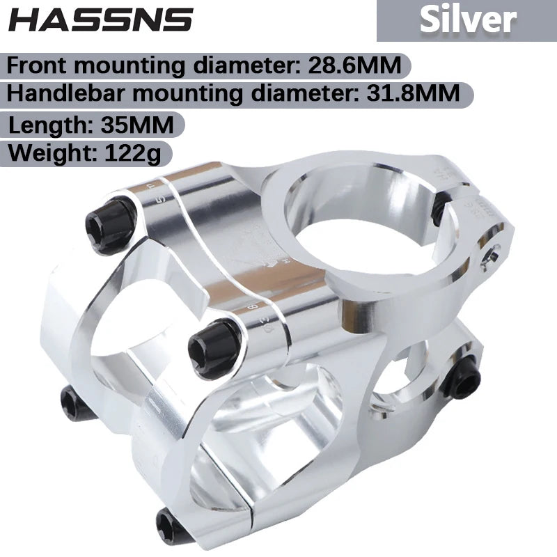 HASSNS MTB Handlebar Stem 31.8mm Road Bike Mountain Bicycle Bridge Short Power Aluminum Alloy Ultralight High-strength Short