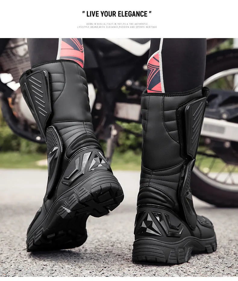 Moto Boots Motorcycle Breathable Off-road Men Women Leather Waterproof Pull Boots 47 Locomotive Equipment Summer Cycling Shoes