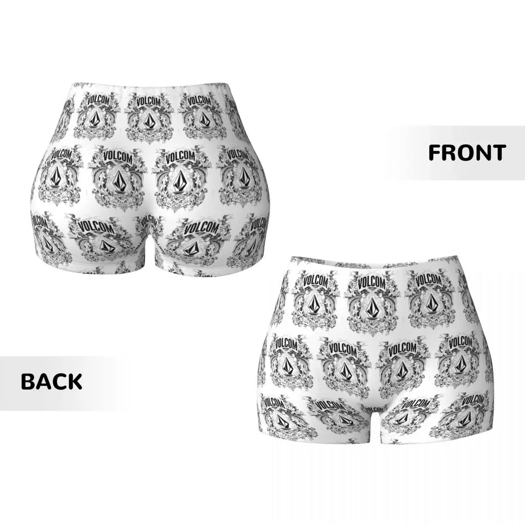 Custom V-Volcom Logo Women Gym Workout Running Shorts Athletic Volleyball Biker Yoga Shorts