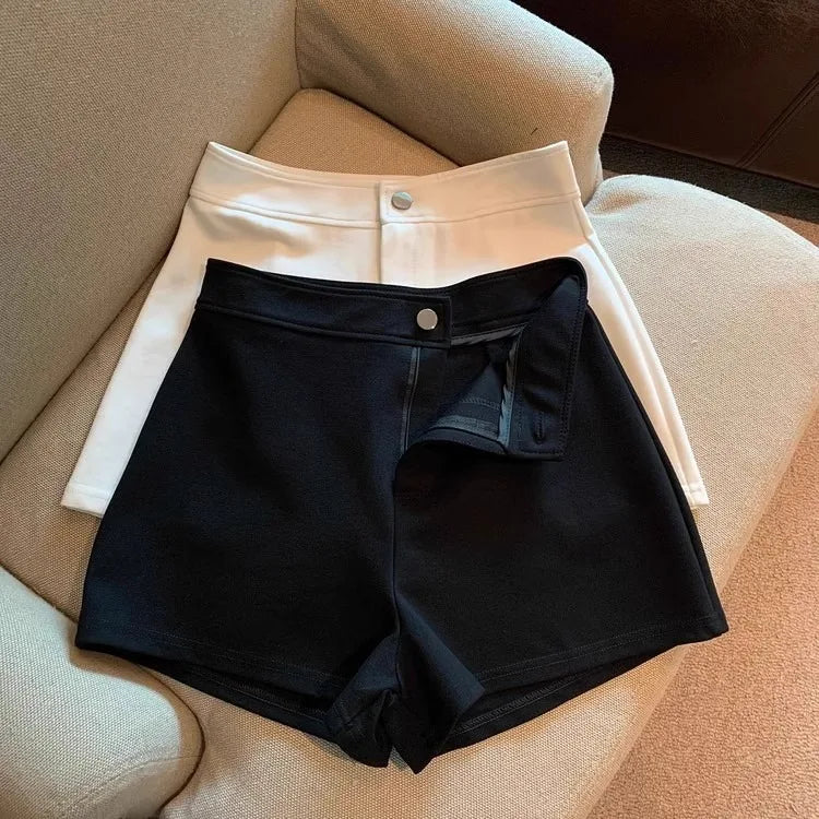 2026 Women's Summer Black Shorts, Thin Breathable High Waist Slim-fit A-line Stretchy Hot Pants for Y2K