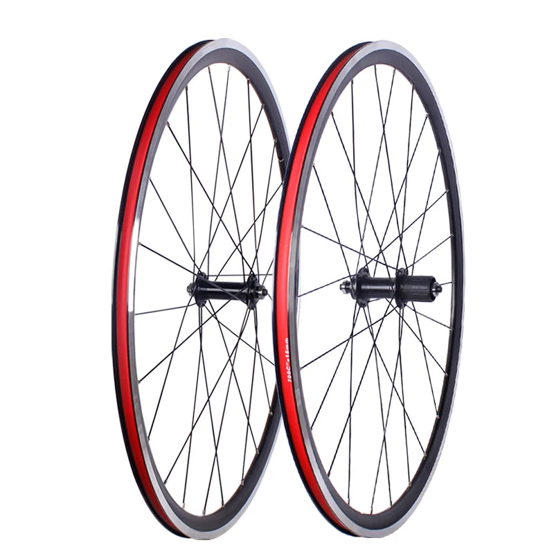 Road Bicycles Wheel Set 700C V Brake Bearing Card QR Hubs 100X130mm 24H Double Layer Aluminum Alloy 30mm Rim 7/10S Bike Wheels