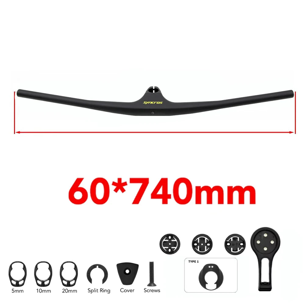 SYNCRO Full Carbon Fibre Integrated Cockpit  Internal Cable -17° 50mm-90mm MTB Carbon Handlebar For MTB XC 4 color Logo