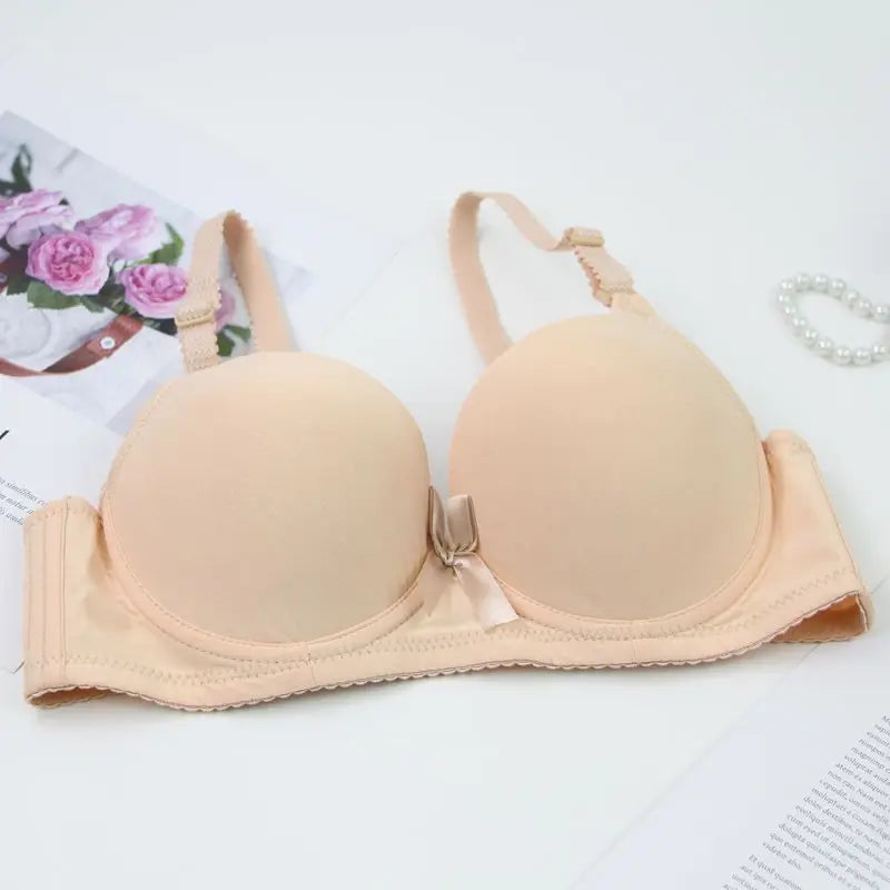 2025 New Sexy Bow Sweat Absorption Bras Solid Smooth 34/75 36/80 38/85 40/90 42/95 44/100 ABC Cup Underwear Pus Up Lingerie