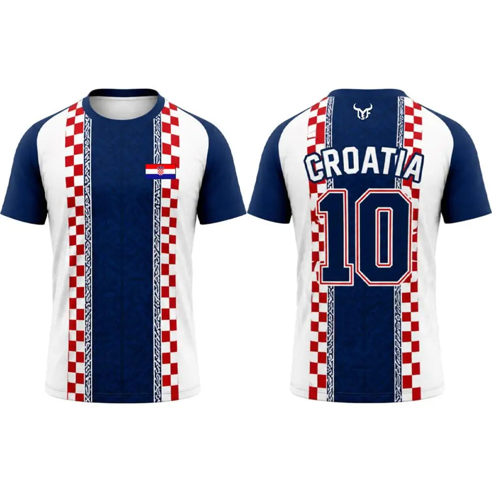 Croatia Flag Printed T-shirt Men Quick Dry Breathable Football Jersey Men's And Women's Casual Streetwear Short-sleeved Tops