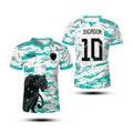 New Summer Men's T-shirt Sports Top Printed Black Panther Training Jersey Quick-drying Breathable And Comfortable Football Shirt
