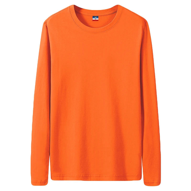 Fast Delivery T-Shirts Men Long Sleeves Tee Tops Male Autumn Plain Cotton Tshirts Plus Size 4XL 5XL Undershirts Man Clothing