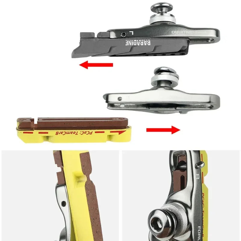 Deemount 1/2/4/6/10 Pair Carbon Rim Brake Pads Road Bike Caliper Braking Inserts for Carbon Wheel Heat Dissipation Tech