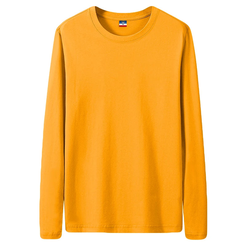 Fast Delivery T-Shirts Men Long Sleeves Tee Tops Male Autumn Plain Cotton Tshirts Plus Size 4XL 5XL Undershirts Man Clothing