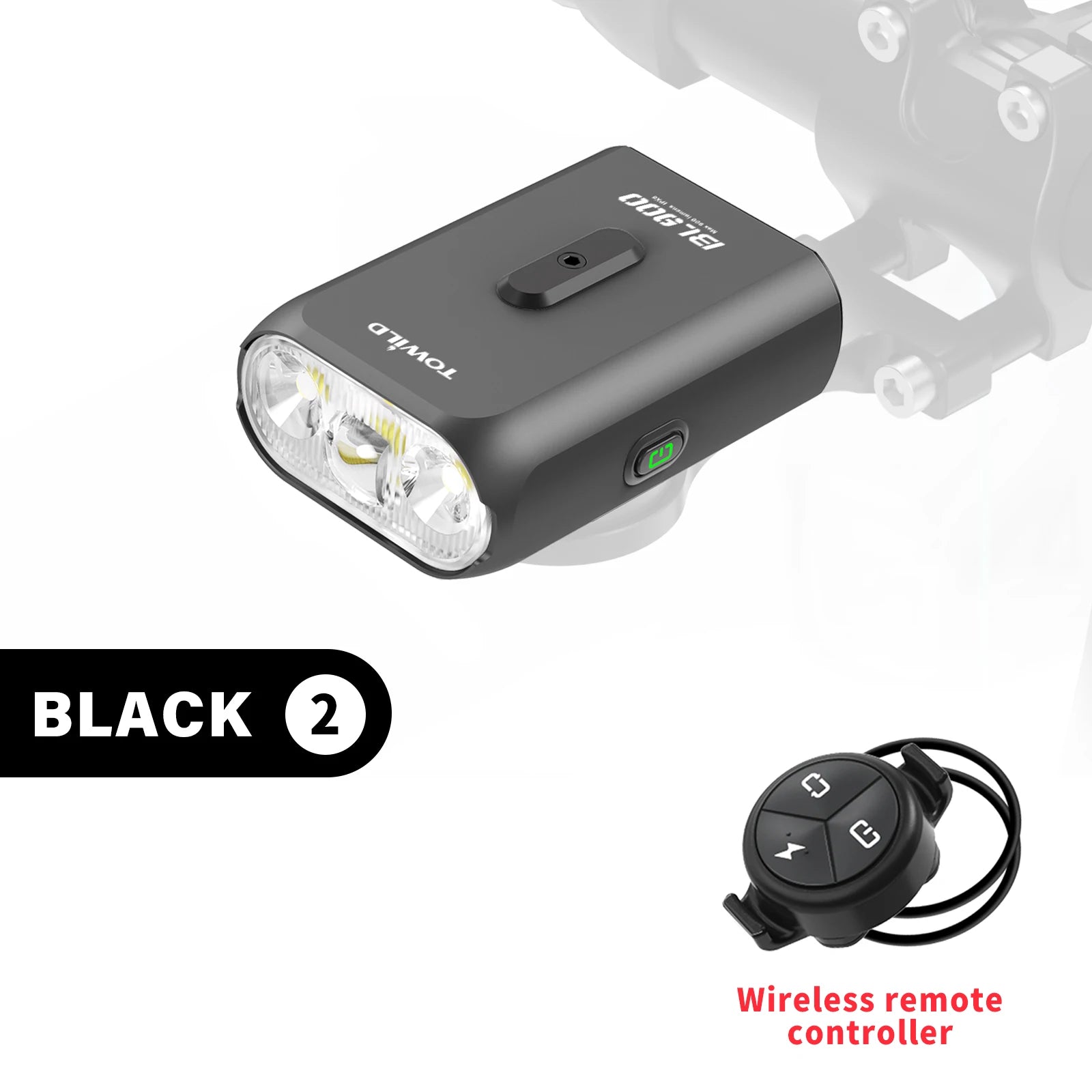 TOWILD BL900 Dual Mounted Bicycle Lights With Focus/Flood Beam 1100LM Rechargeable Bike Light Daytime Safety Night illumination