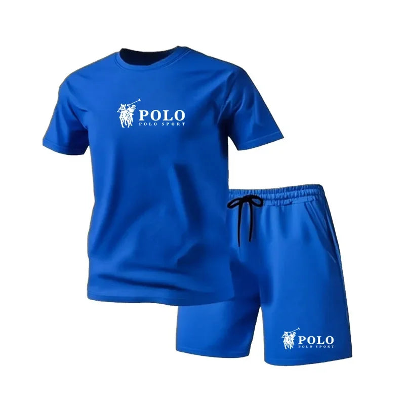 Summer New Style Men's Sport Suit, Short Sleeve T-shirt + Elastic Waistband Short Pants Set, Breathable and Quick-drying Casual