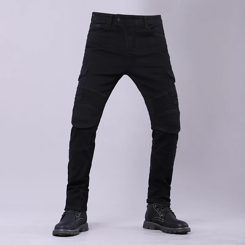 New Motorcycle Riding Pants Outdoor Men Women Leisure Elastic Moto Jeans Motorbike Trousers With Knee Hip Pads Protective Gear